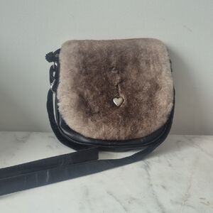 German Leather Fur Crossbody Bag By Hollert.
